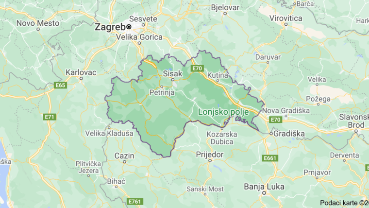 karta Sisačko-moslavačke županije